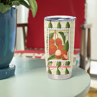 Aloha Hawaii Rambutan Palaka Motifs Tumbler Cup Hawaiian Fruit Stylized Stamp LT14 - Polynesian Pride