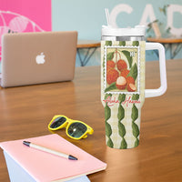 Aloha Hawaii Rambutan Palaka Motifs Tumbler With Handle Hawaiian Fruit Stylized Stamp LT14 - Polynesian Pride