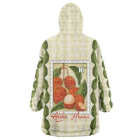 Aloha Hawaii Rambutan Palaka Motifs Wearable Blanket Hoodie Hawaiian Fruit Stylized Stamp LT14 - Polynesian Pride