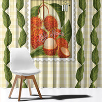 Aloha Hawaii Rambutan Palaka Motifs Window Curtain Hawaiian Fruit Stylized Stamp LT14 - Polynesian Pride