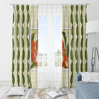 Aloha Hawaii Rambutan Palaka Motifs Window Curtain Hawaiian Fruit Stylized Stamp LT14 - Polynesian Pride