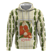 Aloha Hawaii Rambutan Palaka Motifs Zip Hoodie Hawaiian Fruit Stylized Stamp LT14 Pullover Hoodie Yellow - Polynesian Pride
