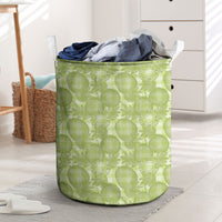 Omaomao Hawaii Breadfruit Palaka Motifs Laundry Basket LT14 Green - Polynesian Pride