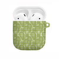 Omaomao Hawaii Breadfruit Palaka Motifs AirPods Case LT14 Green - Polynesian Pride