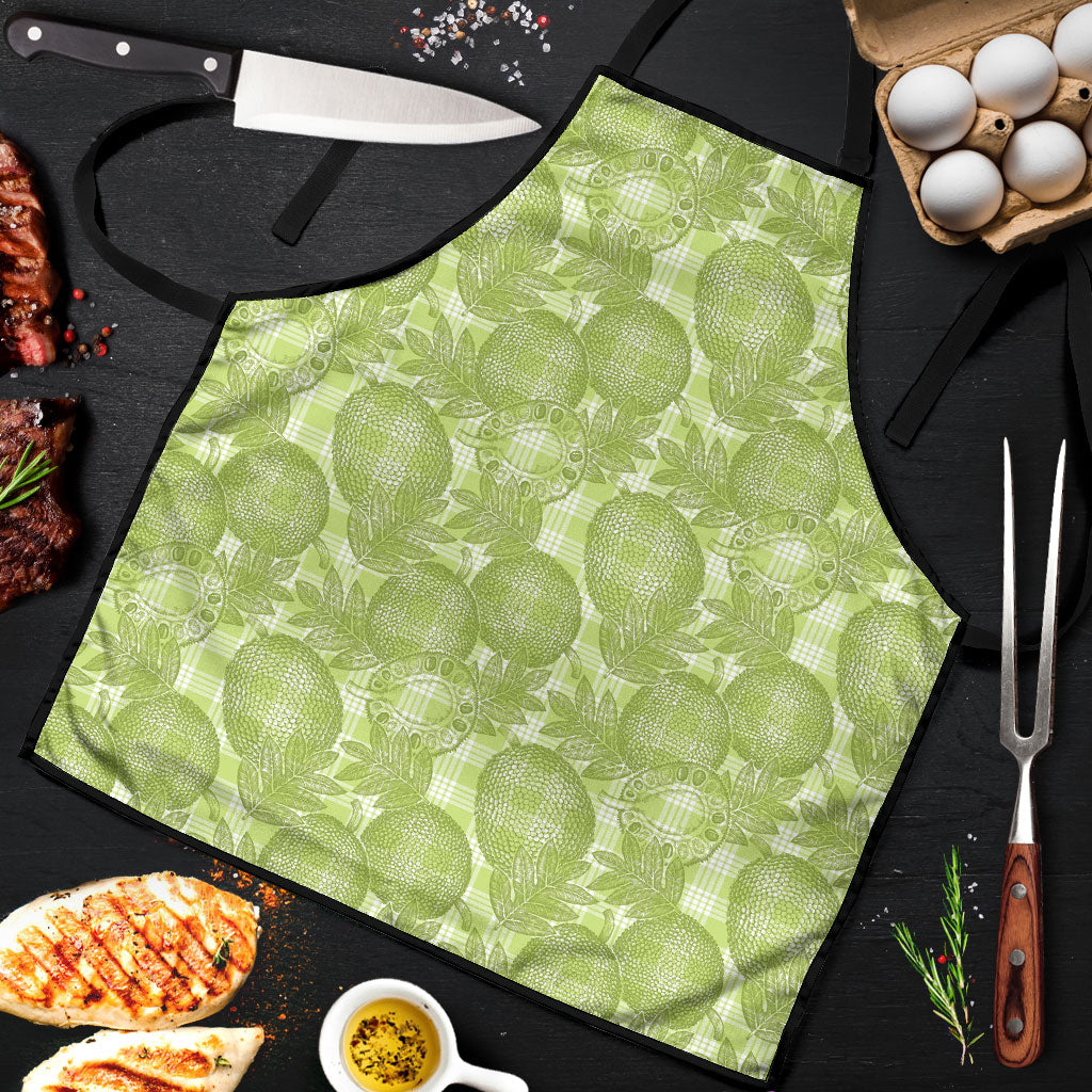 Omaomao Hawaii Breadfruit Palaka Motifs Apron LT14 Green - Polynesian Pride