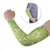 Omaomao Hawaii Breadfruit Palaka Motifs Arm Sleeves LT14 Set of 2 Green - Polynesian Pride