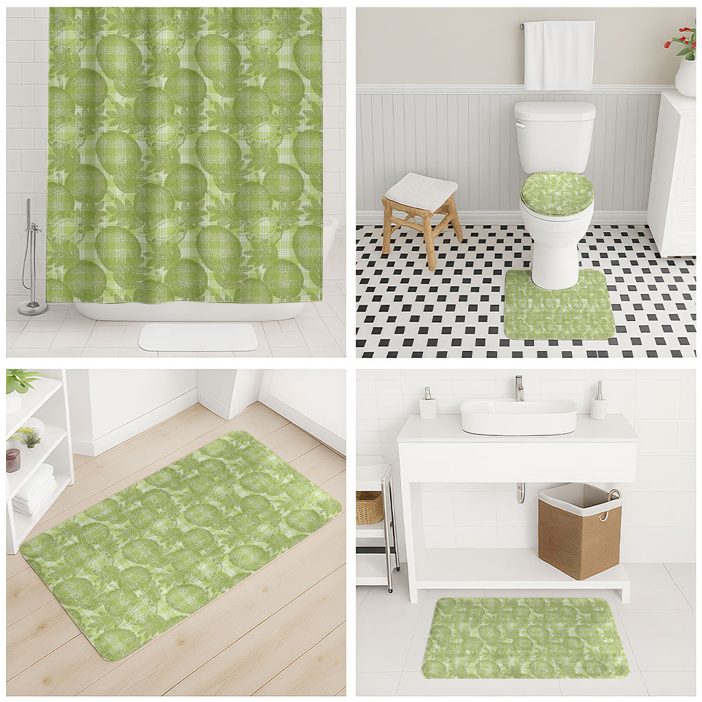 Omaomao Hawaii Breadfruit Palaka Motifs Bathroom Set LT14 - Polynesian Pride