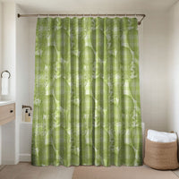 Omaomao Hawaii Breadfruit Palaka Motifs Bathroom Set LT14 Shower Curtain Only Green - Polynesian Pride