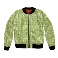 Omaomao Hawaii Breadfruit Palaka Motifs Bomber Jacket LT14 Unisex Green - Polynesian Pride