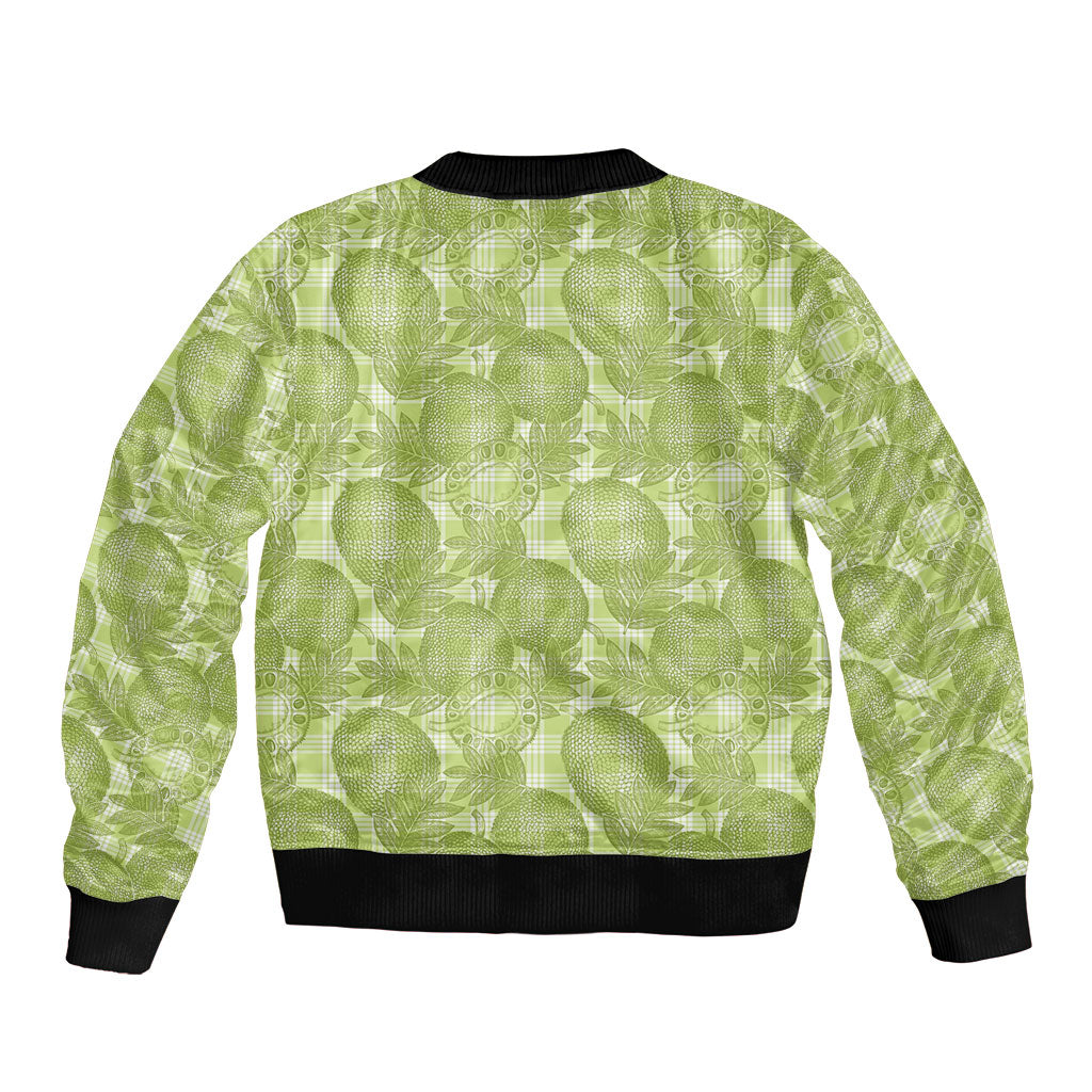 Omaomao Hawaii Breadfruit Palaka Motifs Bomber Jacket LT14 - Polynesian Pride