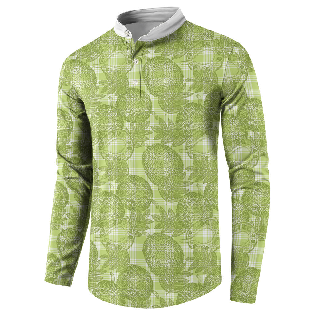 Omaomao Hawaii Breadfruit Palaka Motifs Button Sweatshirt LT14 - Polynesian Pride