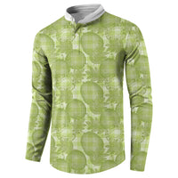 Omaomao Hawaii Breadfruit Palaka Motifs Button Sweatshirt LT14 - Polynesian Pride