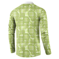 Omaomao Hawaii Breadfruit Palaka Motifs Button Sweatshirt LT14 - Polynesian Pride