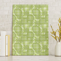 Omaomao Hawaii Breadfruit Palaka Motifs Canvas Wall Art LT14 Without Frame Green - Polynesian Pride