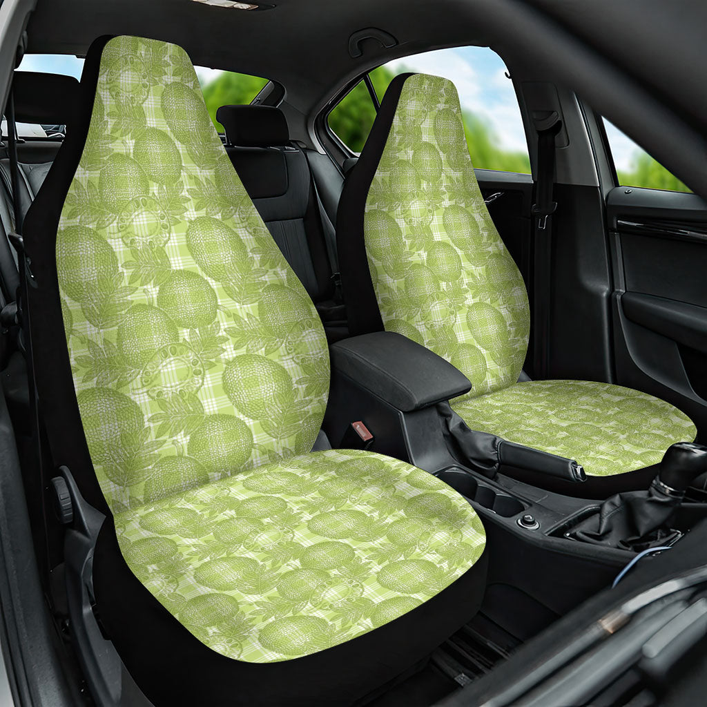 Omaomao Hawaii Breadfruit Palaka Motifs Car Seat Cover LT14 One Size Green - Polynesian Pride