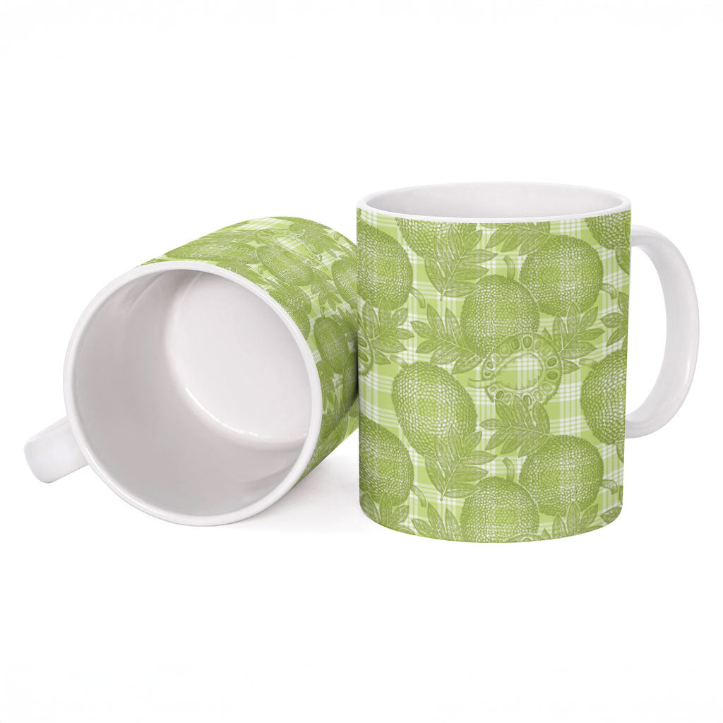 Omaomao Hawaii Breadfruit Palaka Motifs Ceramic Mug LT14 - Polynesian Pride