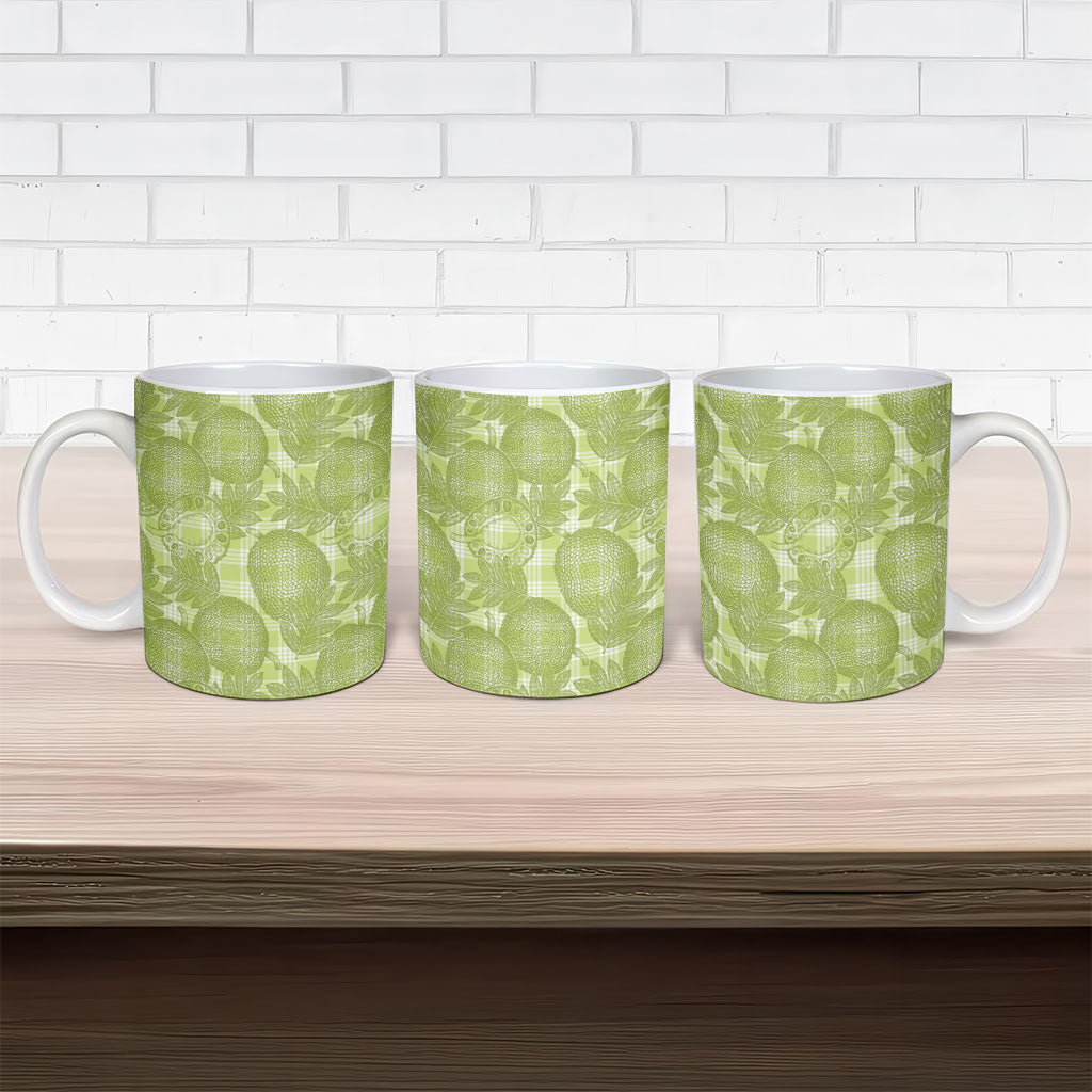 Omaomao Hawaii Breadfruit Palaka Motifs Ceramic Mug LT14 - Polynesian Pride