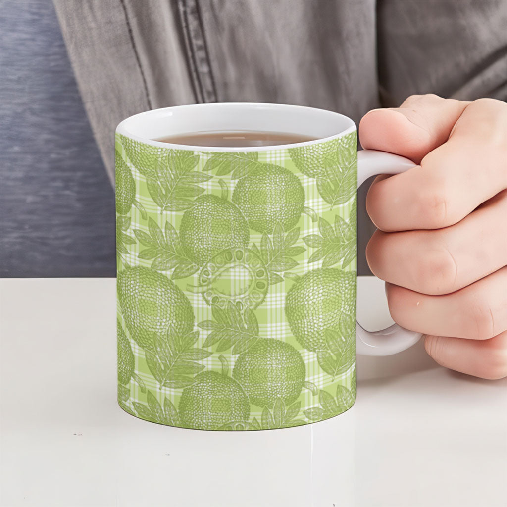 Omaomao Hawaii Breadfruit Palaka Motifs Ceramic Mug LT14 - Polynesian Pride