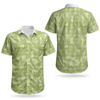Omaomao Hawaii Breadfruit Palaka Motifs Couples Matching Off Shoulder Short Dress and Hawaiian Shirt LT14 - Polynesian Pride
