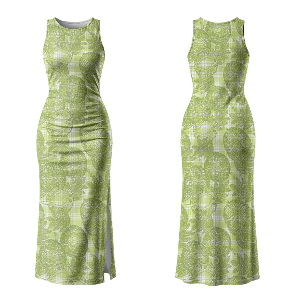 Omaomao Hawaii Breadfruit Palaka Motifs Couples Matching Tank Maxi Dress and Long Sleeve Button Shirt LT14 - Polynesian Pride