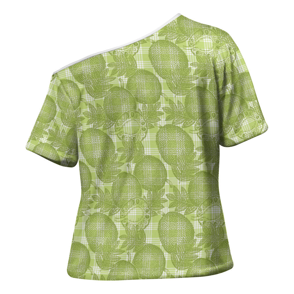 Omaomao Hawaii Breadfruit Palaka Motifs Cross Shoulder Shirt LT14 - Polynesian Pride