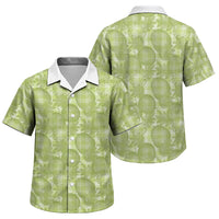 Omaomao Hawaii Breadfruit Palaka Motifs Family Matching Off The Shoulder Long Sleeve Dress and Hawaiian Shirt LT14 Son's Shirt Green - Polynesian Pride