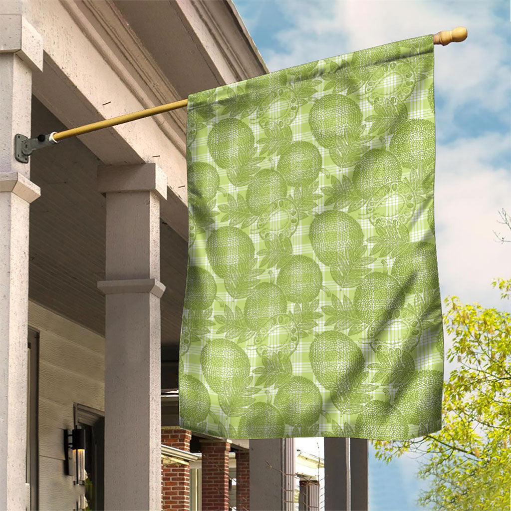Omaomao Hawaii Breadfruit Palaka Motifs Garden Flag LT14 House Flag Green - Polynesian Pride