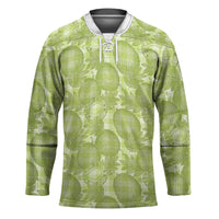 Omaomao Hawaii Breadfruit Palaka Motifs Hockey Jersey LT14 Unisex Green - Polynesian Pride
