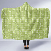 Omaomao Hawaii Breadfruit Palaka Motifs Hooded Blanket LT14 One Size Green - Polynesian Pride