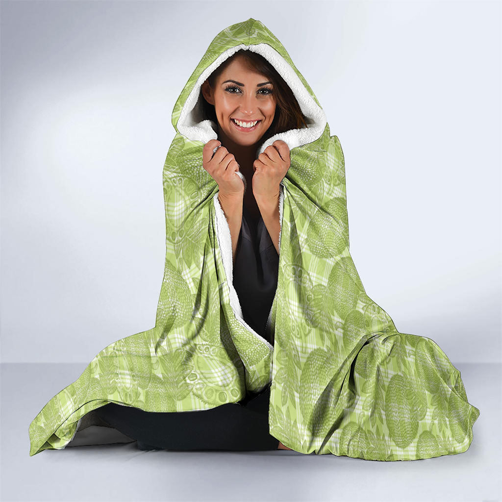 Omaomao Hawaii Breadfruit Palaka Motifs Hooded Blanket LT14 - Polynesian Pride