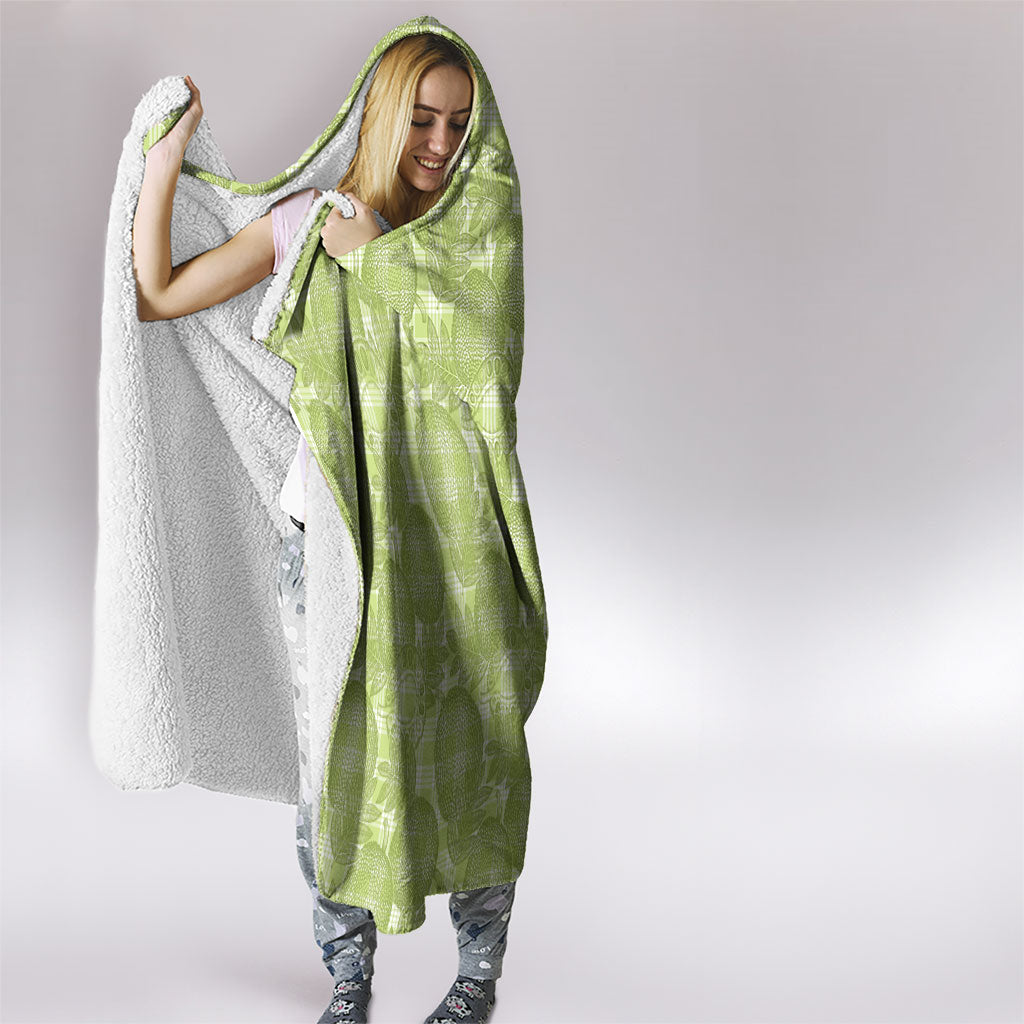 Omaomao Hawaii Breadfruit Palaka Motifs Hooded Blanket LT14 - Polynesian Pride