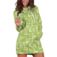 Omaomao Hawaii Breadfruit Palaka Motifs Hoodie Dress LT14 Green - Polynesian Pride