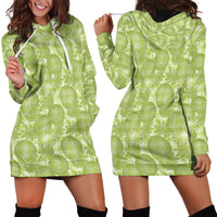Omaomao Hawaii Breadfruit Palaka Motifs Hoodie Dress LT14 - Polynesian Pride