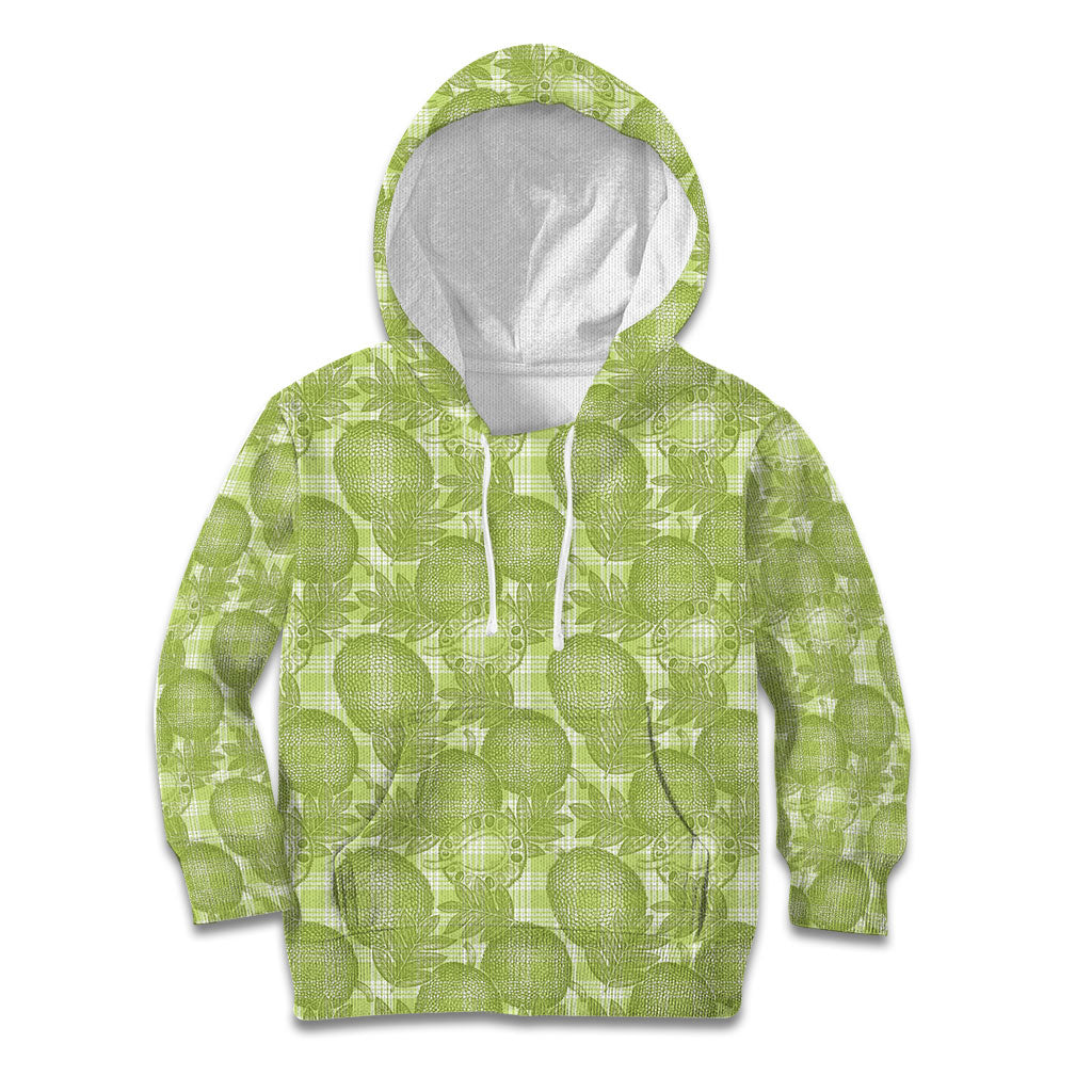 Omaomao Hawaii Breadfruit Palaka Motifs Kid Hoodie LT14 Hoodie Green - Polynesian Pride