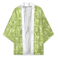 Omaomao Hawaii Breadfruit Palaka Motifs Kimono LT14 Unisex Green - Polynesian Pride