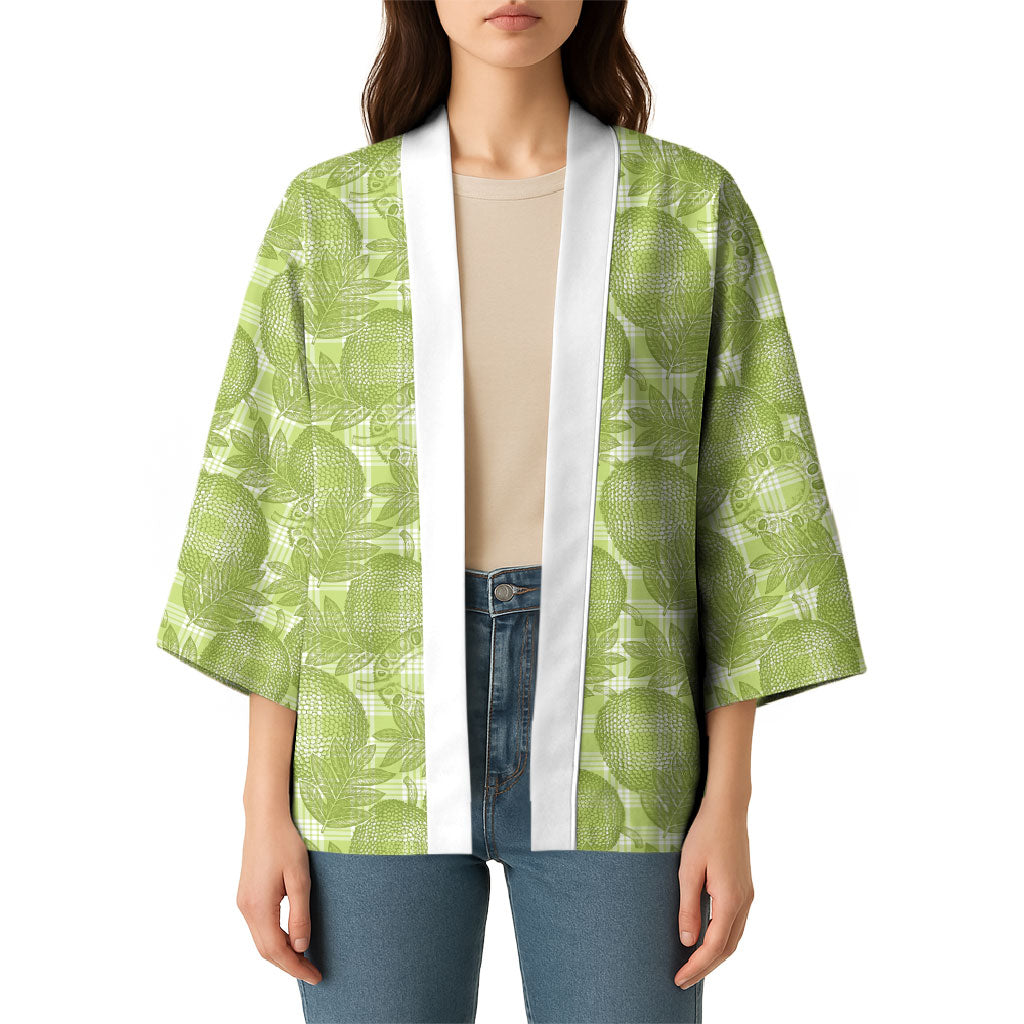 Omaomao Hawaii Breadfruit Palaka Motifs Kimono LT14 - Polynesian Pride