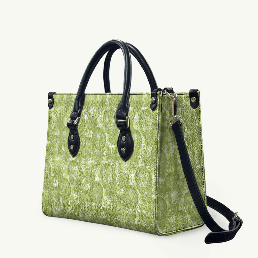 Omaomao Hawaii Breadfruit Palaka Motifs Leather Bag LT14 Green - Polynesian Pride