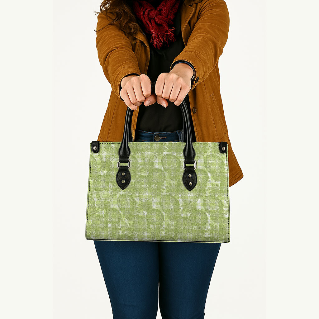 Omaomao Hawaii Breadfruit Palaka Motifs Leather Bag LT14 - Polynesian Pride