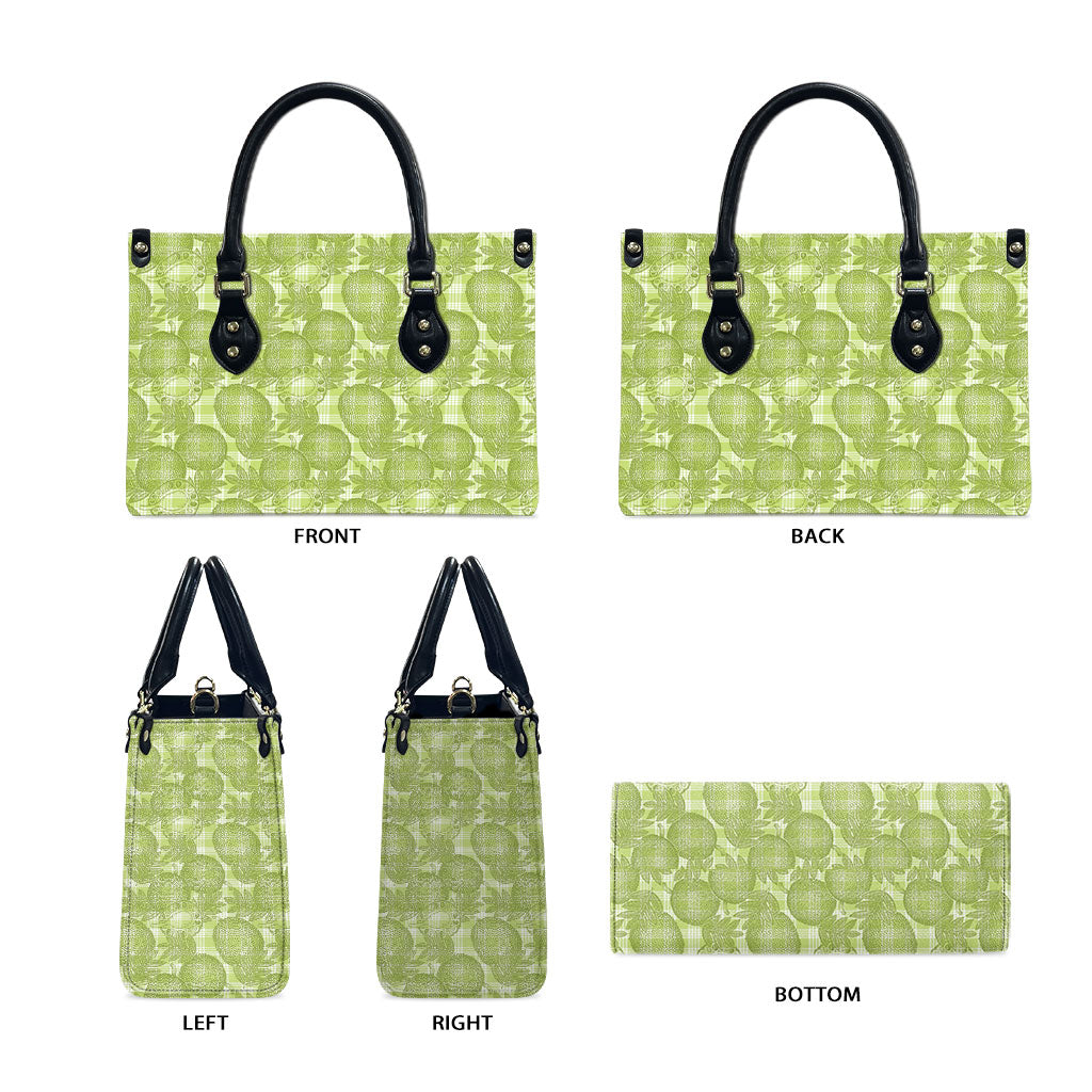 Omaomao Hawaii Breadfruit Palaka Motifs Leather Bag LT14 - Polynesian Pride