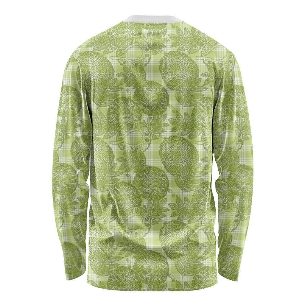 Omaomao Hawaii Breadfruit Palaka Motifs Long Sleeve Shirt LT14 - Polynesian Pride