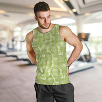 Omaomao Hawaii Breadfruit Palaka Motifs Men Tank Top LT14 Green - Polynesian Pride