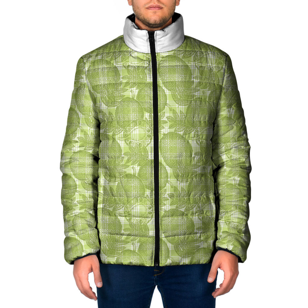 Omaomao Hawaii Breadfruit Palaka Motifs Padded Jacket LT14 Men Green - Polynesian Pride