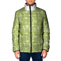 Omaomao Hawaii Breadfruit Palaka Motifs Padded Jacket LT14 Men Green - Polynesian Pride