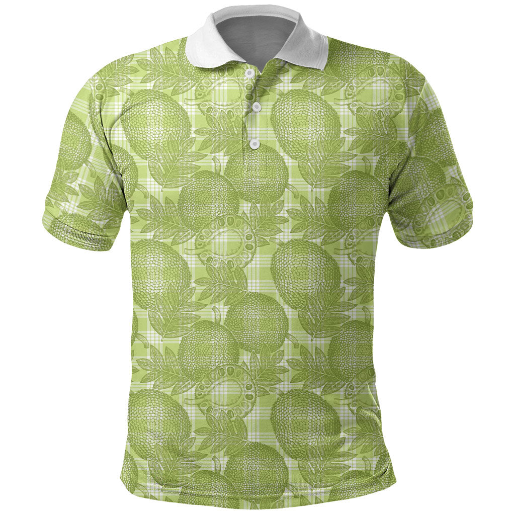 Omaomao Hawaii Breadfruit Palaka Motifs Polo Shirt LT14 Green - Polynesian Pride
