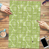 Omaomao Hawaii Breadfruit Palaka Motifs Puzzle LT14 Green - Polynesian Pride