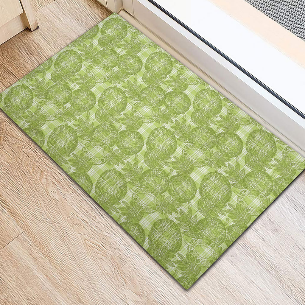 Omaomao Hawaii Breadfruit Palaka Motifs Rubber Doormat LT14 - Polynesian Pride