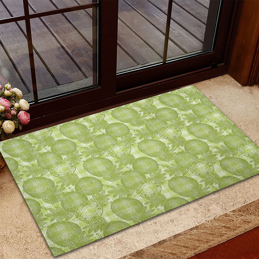 Omaomao Hawaii Breadfruit Palaka Motifs Rubber Doormat LT14 - Polynesian Pride