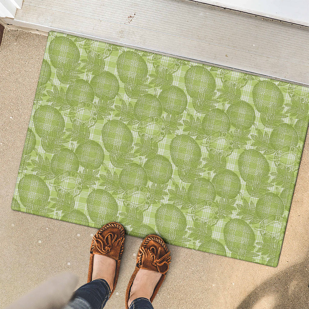 Omaomao Hawaii Breadfruit Palaka Motifs Rubber Doormat LT14 - Polynesian Pride