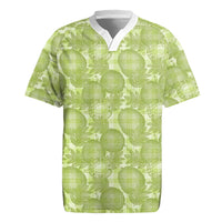 Omaomao Hawaii Breadfruit Palaka Motifs Rugby Jersey LT14 Green - Polynesian Pride