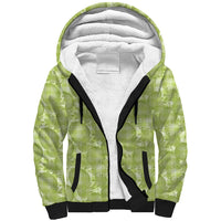 Omaomao Hawaii Breadfruit Palaka Motifs Sherpa Hoodie LT14 Unisex Green - Polynesian Pride